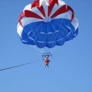 a parachute in the air