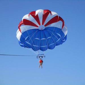 a parachute in the air