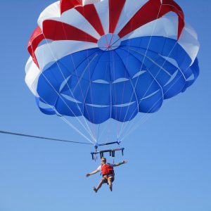 a parachute in the air
