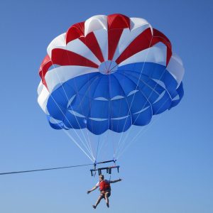 a parachute in the air