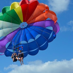 a parachute in the air