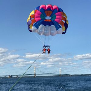 a parachute in the water