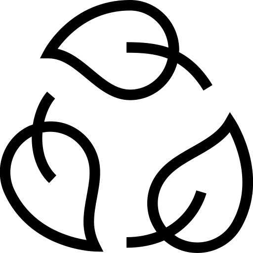 Recycling symbol made of three leaves.