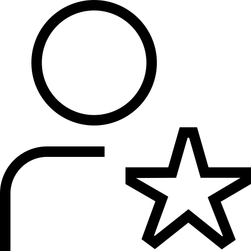 Simple icon of a person with a star